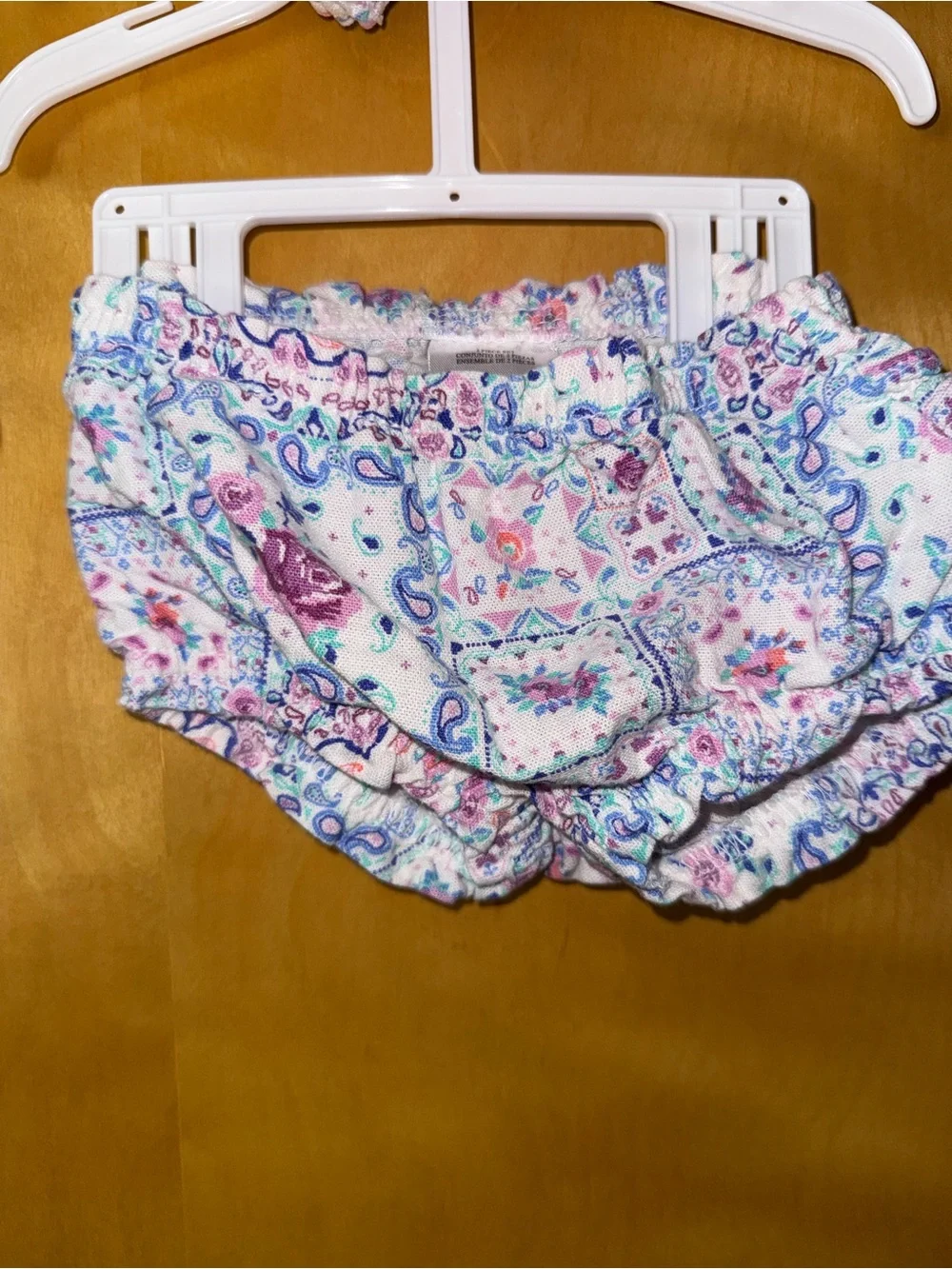 Floral Ruffle Baby Dress and Bloomers - Pink & Blue